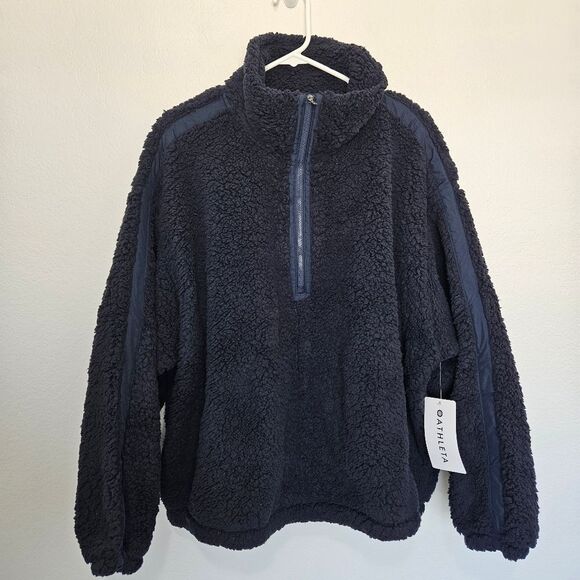 NWT Athleta | Cloud Fleece Cozy Soft Sweatshirt In Navy Blue, Womens 2X - Picture 5 of 8